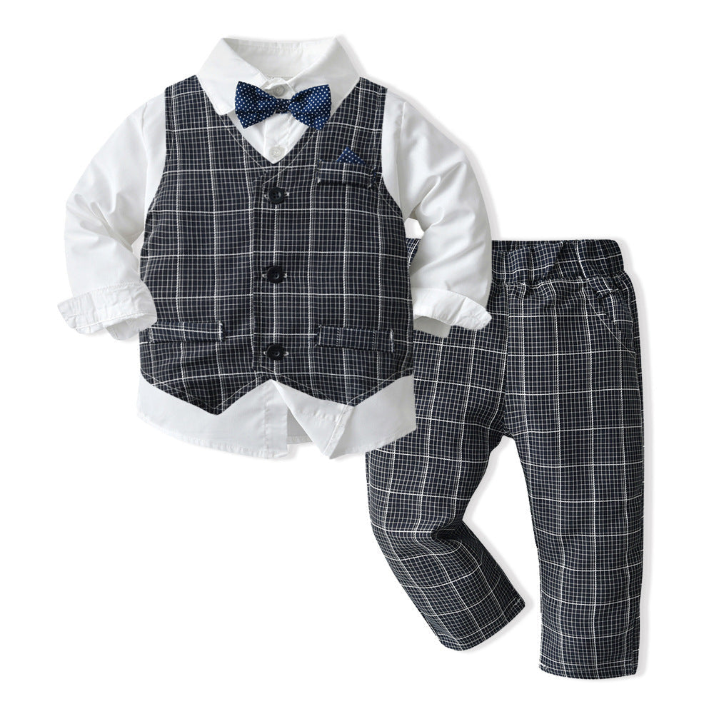 Boys Autumn Clothing Children's Suit Three-piece Set - Boys Summer & Party Dresses - Baby's World (view 3)