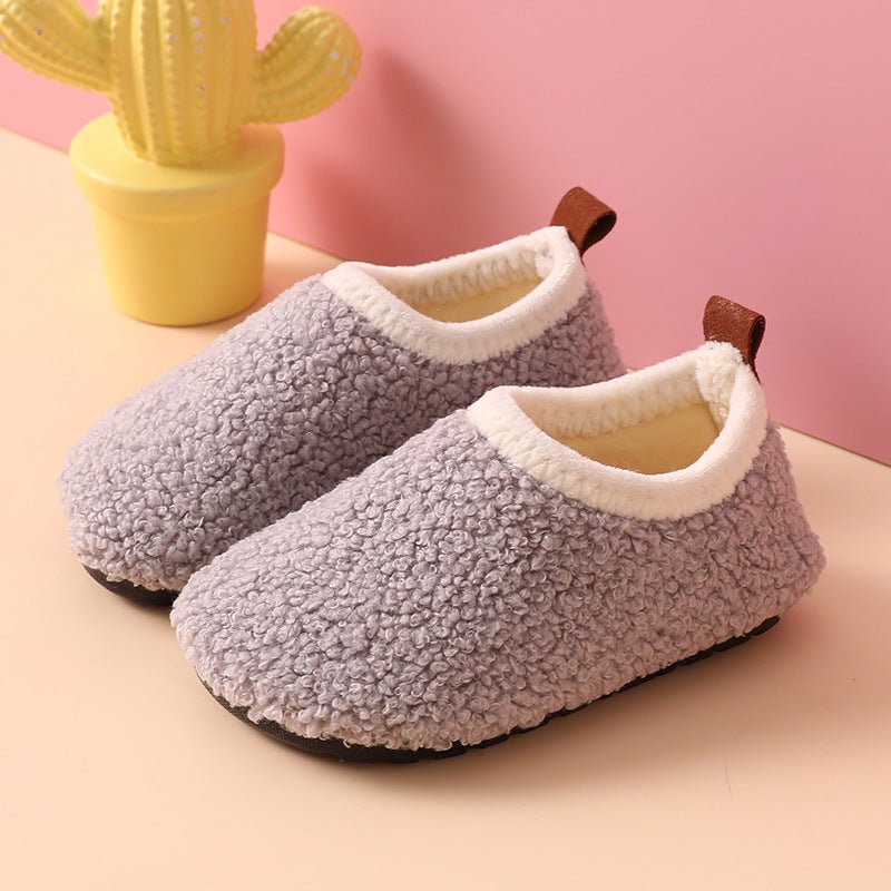 Fleece-lined Children's Non-slip Sole Thickened Autumn And Winter New Cotton Slippers - BaBy's World