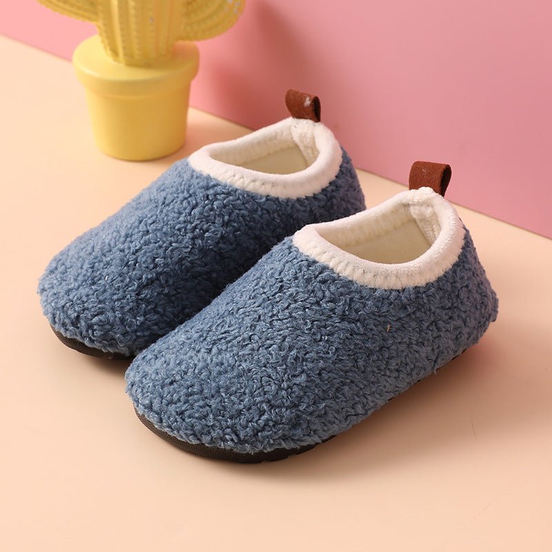 Fleece-lined Children's Non-slip Sole Thickened Autumn And Winter New Cotton Slippers - BaBy's World