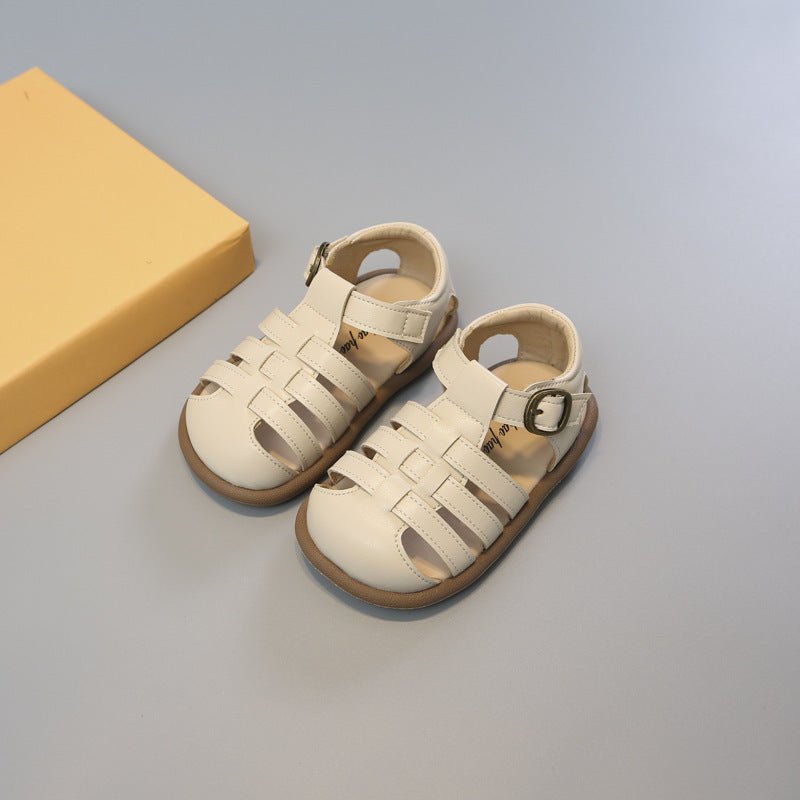 Girls' Closed Toe Children's Shoes Toddler Shoes Woven Hollowed Roman Shoes - BaBy's World