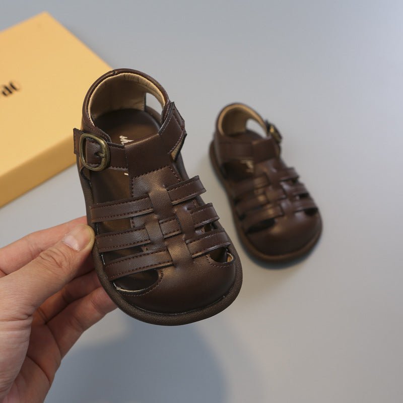 Girls' Closed Toe Children's Shoes Toddler Shoes Woven Hollowed Roman Shoes - BaBy's World