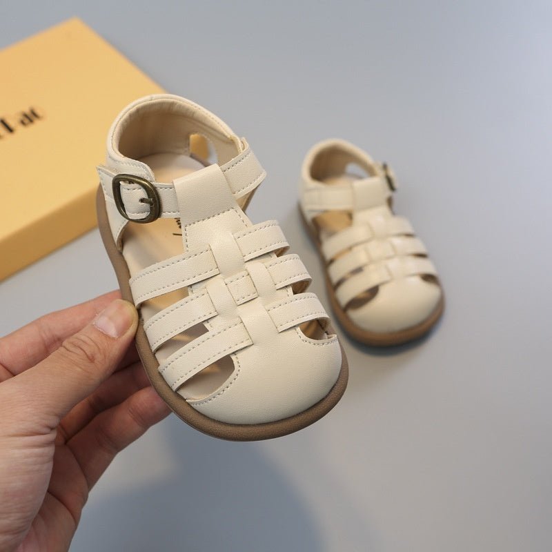 Girls' Closed Toe Children's Shoes Toddler Shoes Woven Hollowed Roman Shoes - BaBy's World