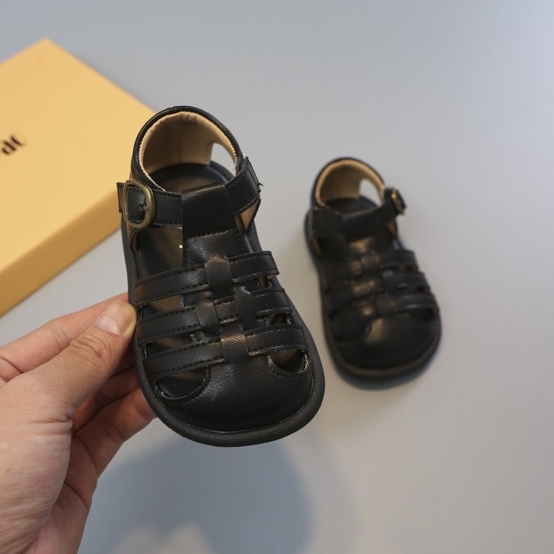 Girls' Closed Toe Children's Shoes Toddler Shoes Woven Hollowed Roman Shoes - BaBy's World