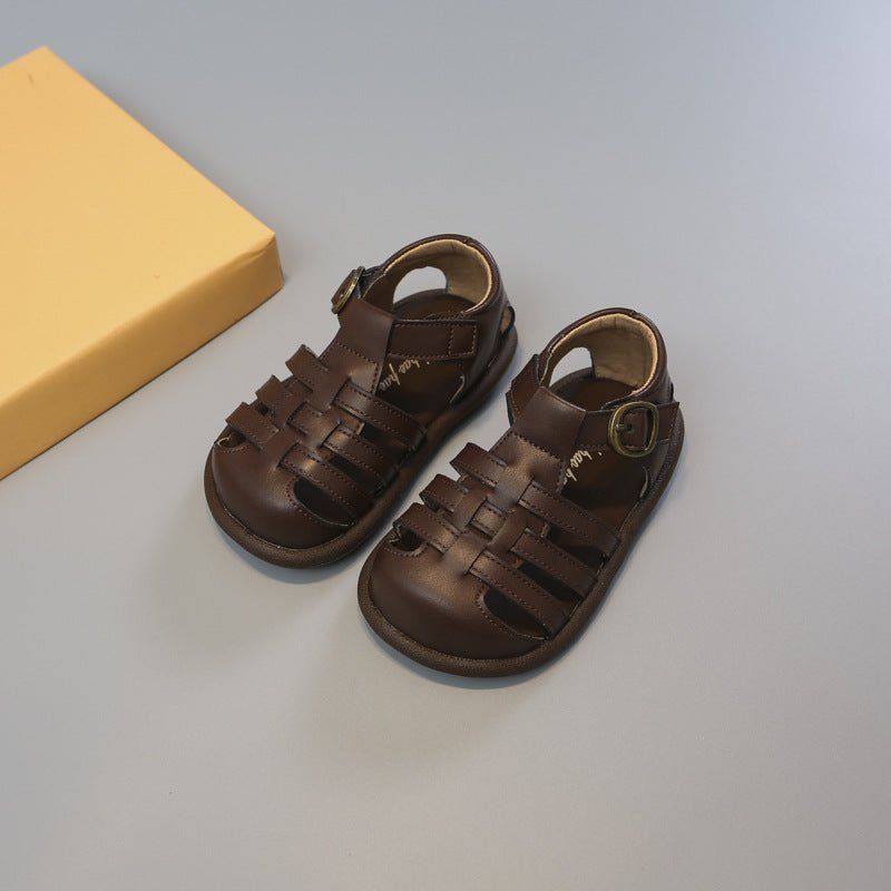 Girls' Closed Toe Children's Shoes Toddler Shoes Woven Hollowed Roman Shoes - BaBy's World
