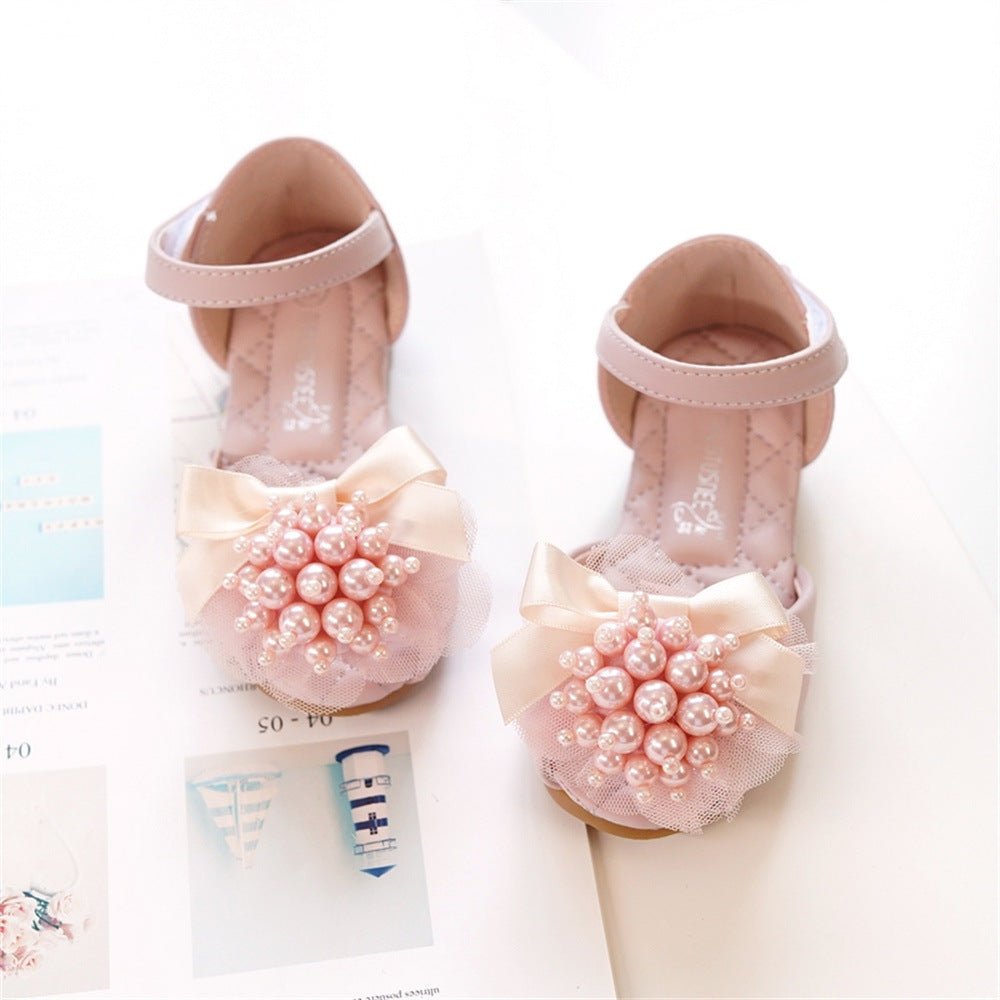 Girls' Princess Stylish Peep Toe Pearl Flower Soft Bottom Sandals - BaBy's World
