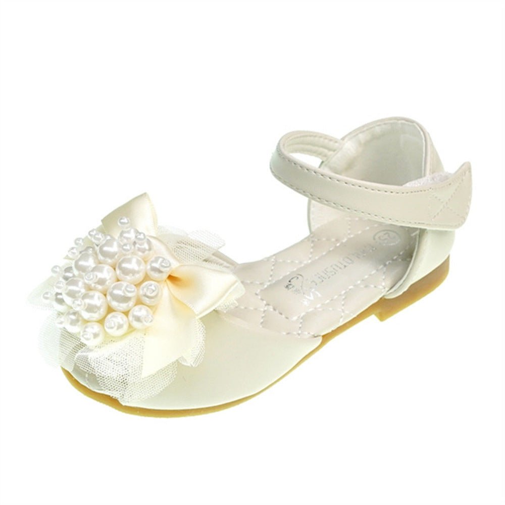 Girls' Princess Stylish Peep Toe Pearl Flower Soft Bottom Sandals - BaBy's World