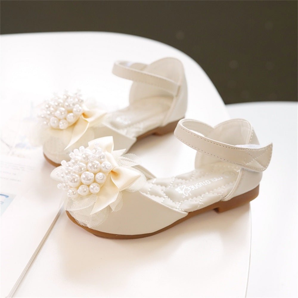 Girls' Princess Stylish Peep Toe Pearl Flower Soft Bottom Sandals - BaBy's World