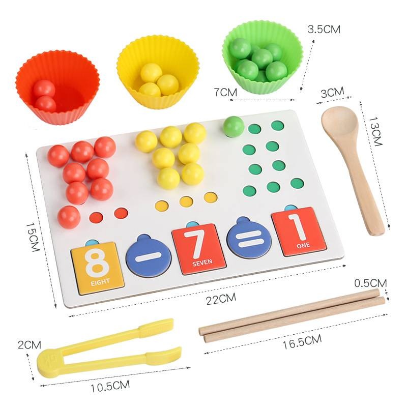 Children's bead clip training number decomposition enlightenment educational toy set