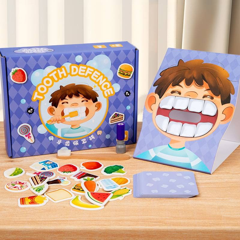 Baby Tooth Defense Toy Formation of Good Habits Educational Tooth Brushing Wooden Toys