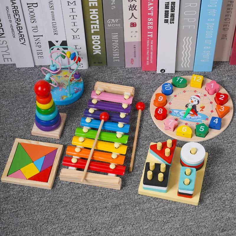 Early education instrument hand-brain coordination interactive wooden toy