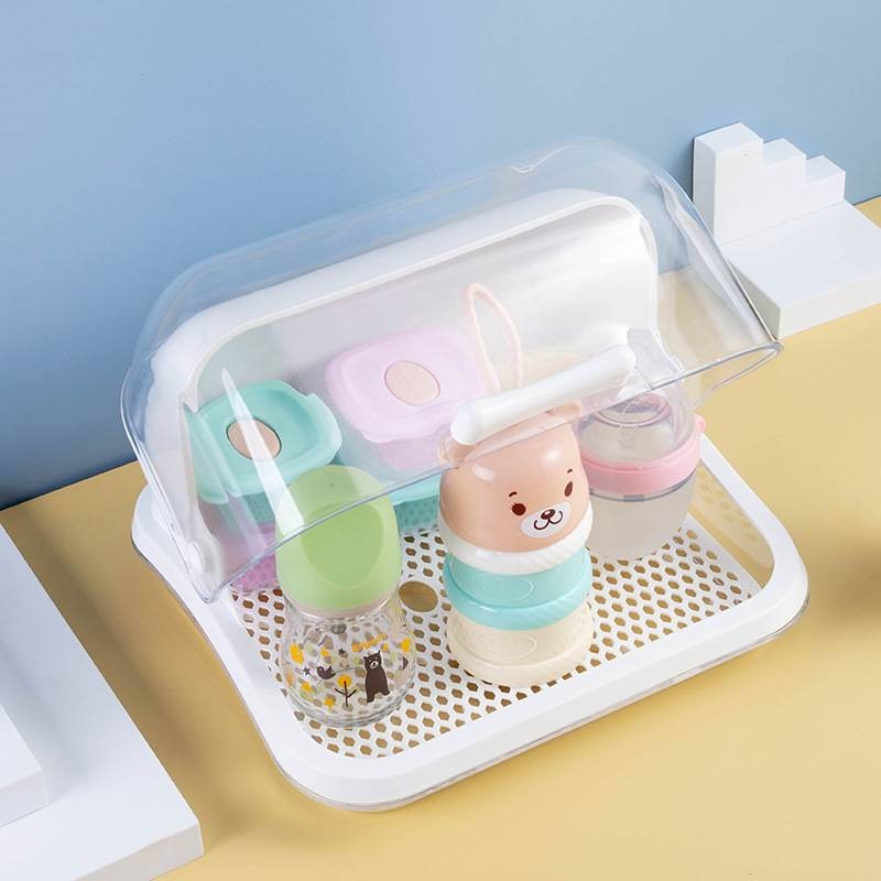 Dustproof Water Cup Supplies Tableware Daily Bottle Storage Box Flip Cover drain Storage Box Dustproof