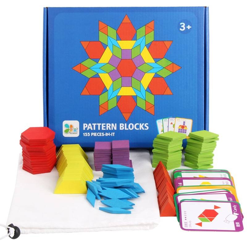 155 shape creative wooden puzzle children's educational tangram toys