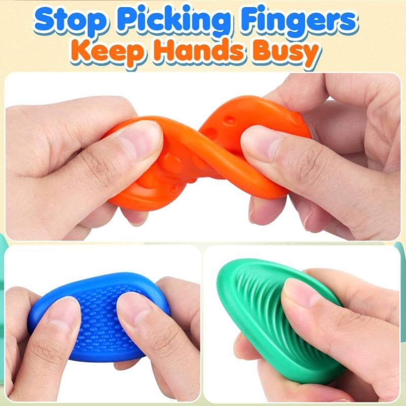 Fidget Toys Children's Sensory Stone Children's Decompression Toy Soft Silicone Texture Worry Stone