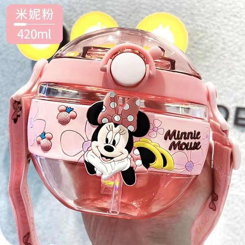 Children's Water Pot Mickey Donut Straw Cup 420ml