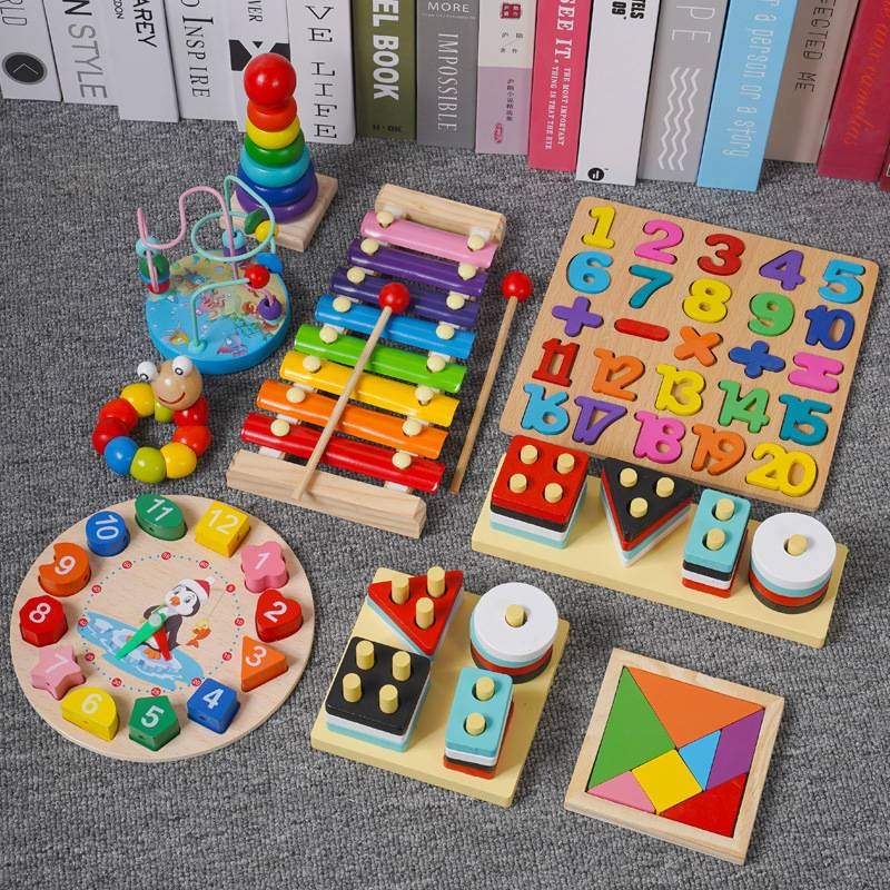 Early education instrument hand-brain coordination interactive wooden toy