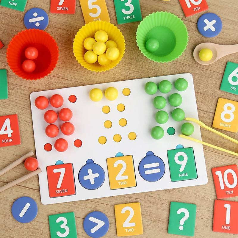 Children's bead clip training number decomposition enlightenment educational toy set