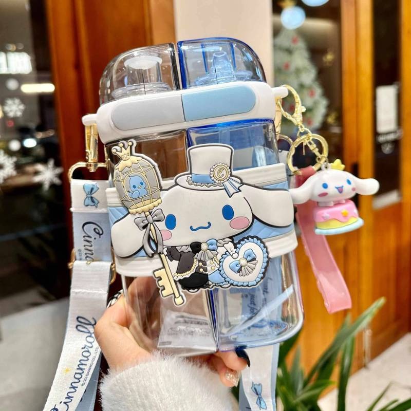 520ml Cute Cartoon Buzz Lightyear Lotso Alien Strawberry Bear Punk Double Drinking Sippy Cup Tritan Water Cup