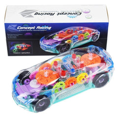 Children's Toy light music transparent gear electric car Toy