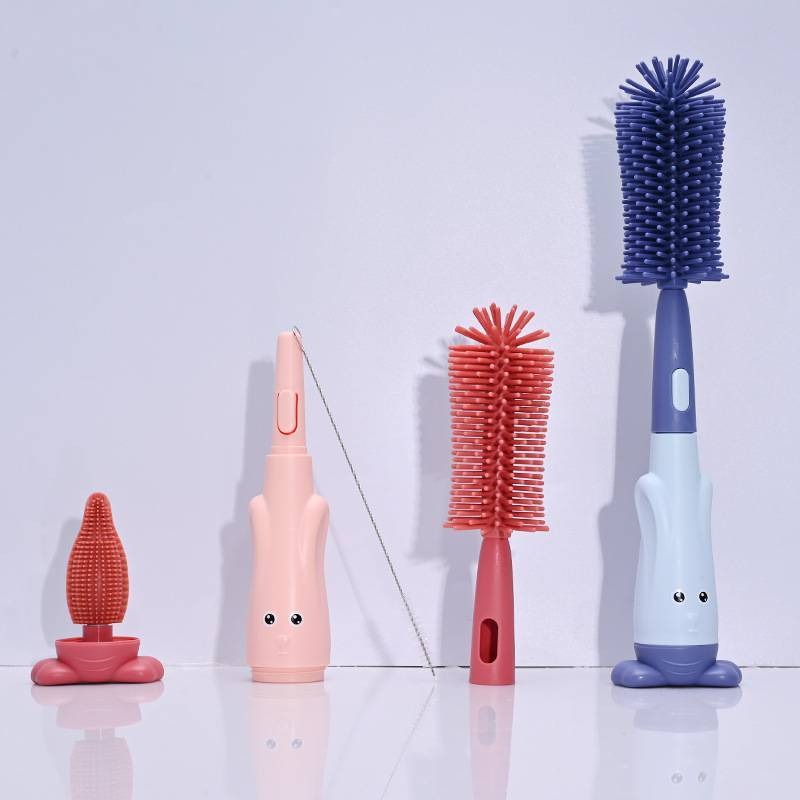 Feeder and water pot cleaning brush set