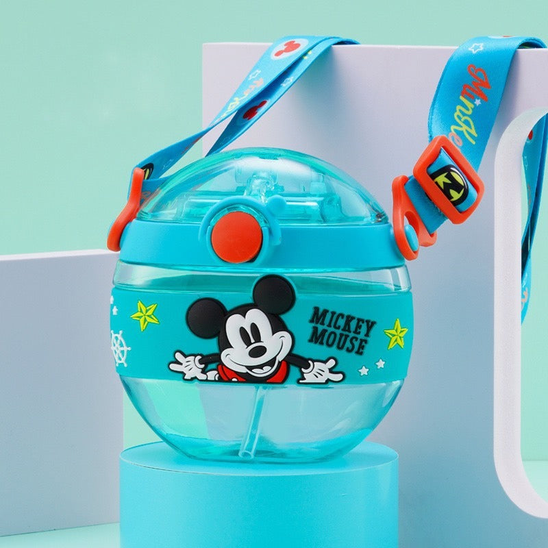 Children's Water Pot Mickey Donut Straw Cup 420ml