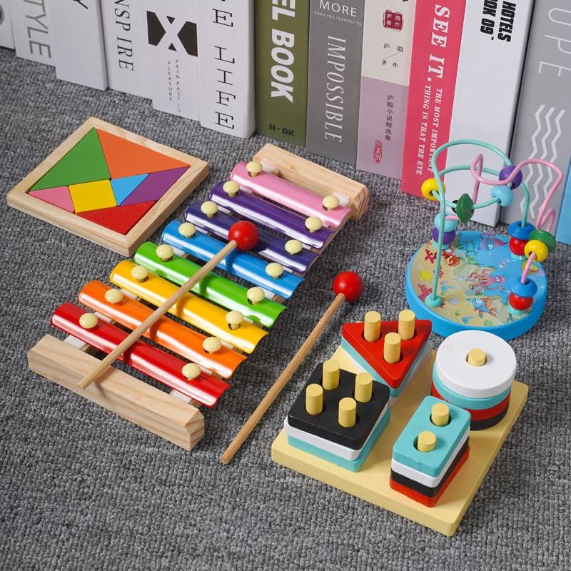 Early education instrument hand-brain coordination interactive wooden toy