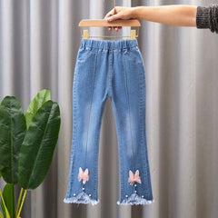 Girls Cute Denim Imported Pants (6–10 Years)