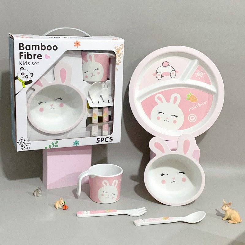 Children’s bamboo fiber rice bowl set