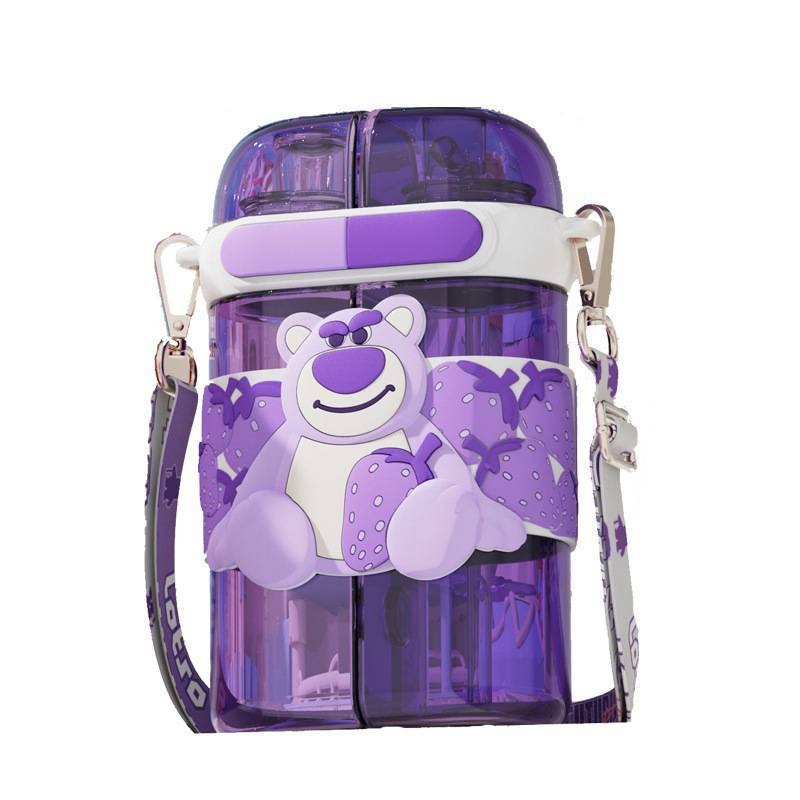 520ml Cute Cartoon Buzz Lightyear Lotso Alien Strawberry Bear Punk Double Drinking Sippy Cup Tritan Water Cup