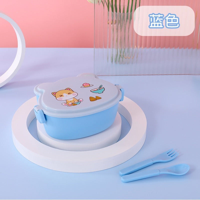 Microwaveable Double-layer cartoon lunch box (250+400ml)