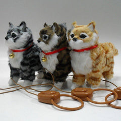Electric Plush Toy Simulation cat lead wire walking cat Meowing