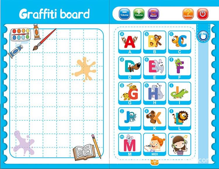 Intelligence E-Book for Kids Learning Book with Sound Musical Learning Study Book