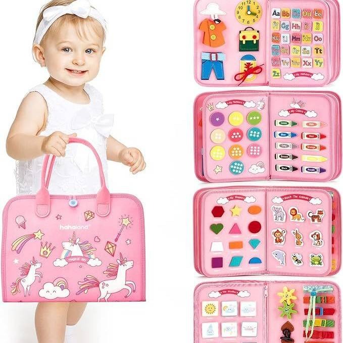 Montessori busy board dressing board educational toys children's felt learning board