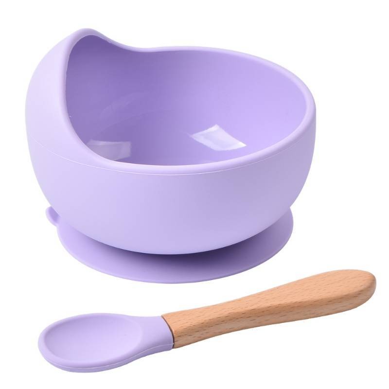 2PCS Baby Silicone Feeding Set (Plate + Bowl + Spoon)