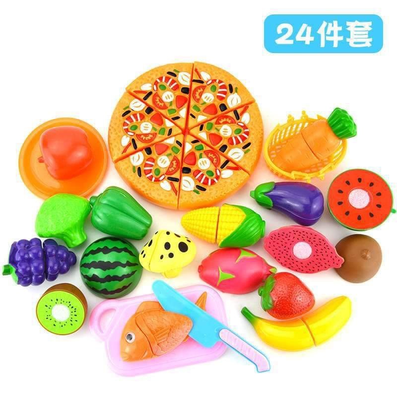 Children Simulation Kitchen Cutting Set(Pizza 24-piece set)