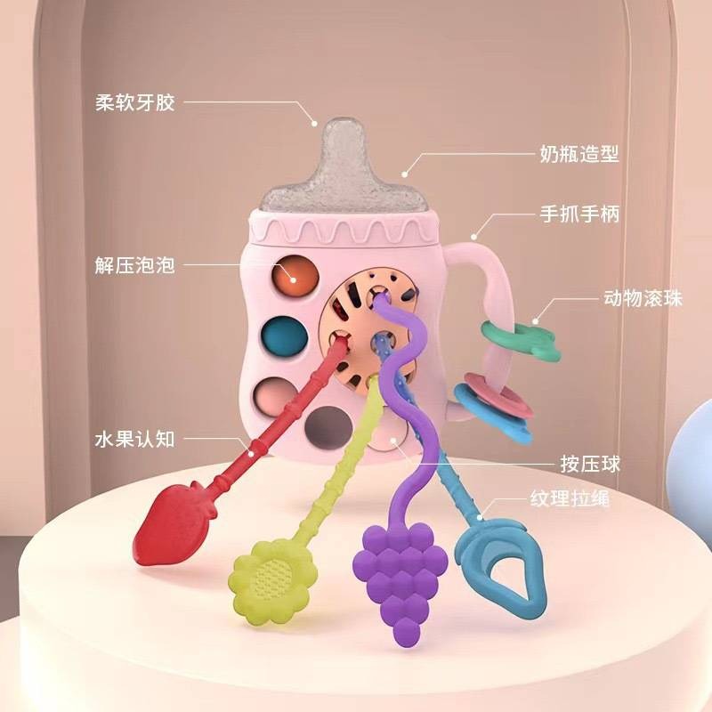 Baby teether design motor skill development Montessoritoy Toy