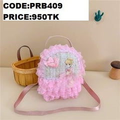 Children's bag girl cute pearl lace princess doll small backpack