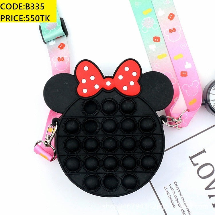 Children’s Silicone Mickey Coin Bag Rainbow Color