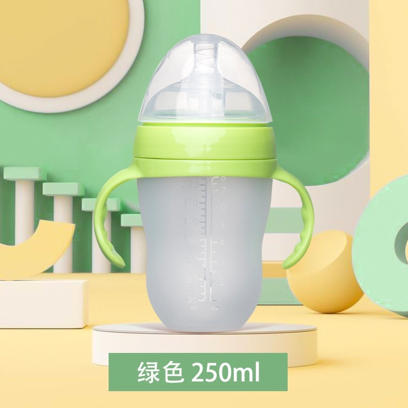 baby weaning artifact silicone milk bottle with straw (250ml)