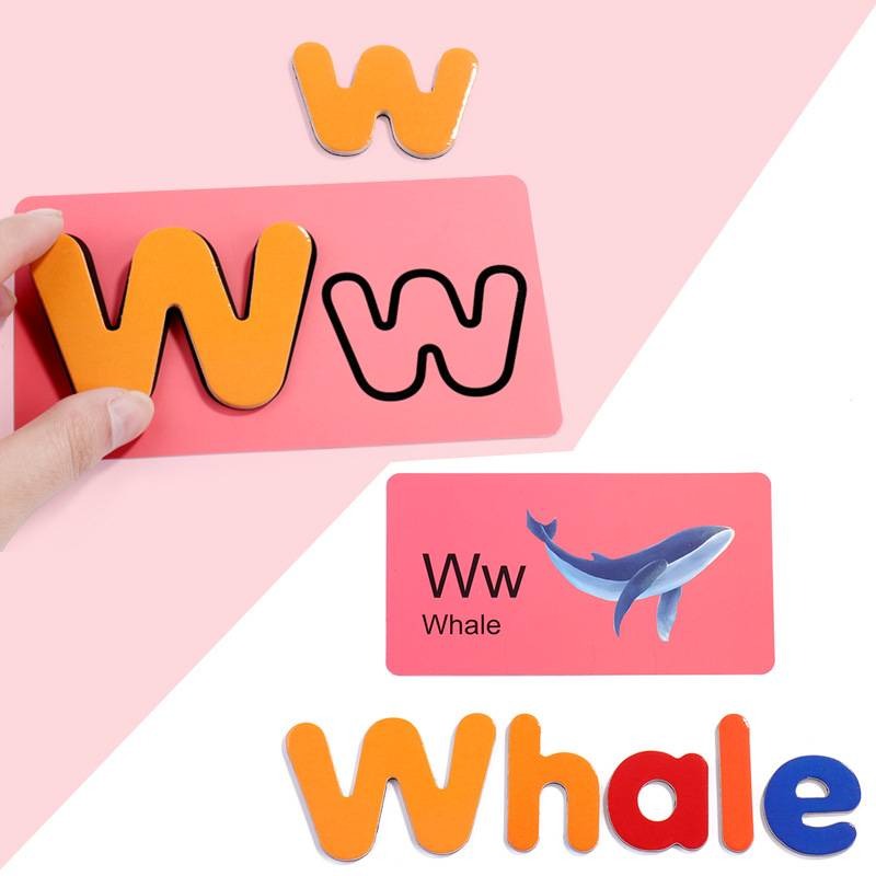 Children's magnetic English spelling and word matching game cards