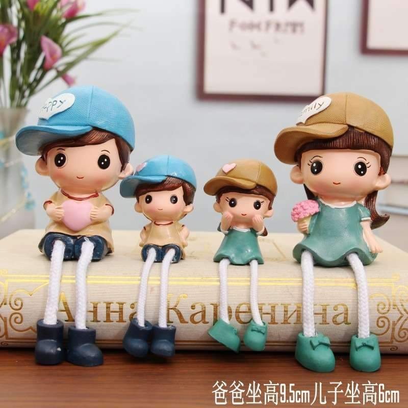 Couple hanging-legged doll home decorations resin crafts 4pcs set
