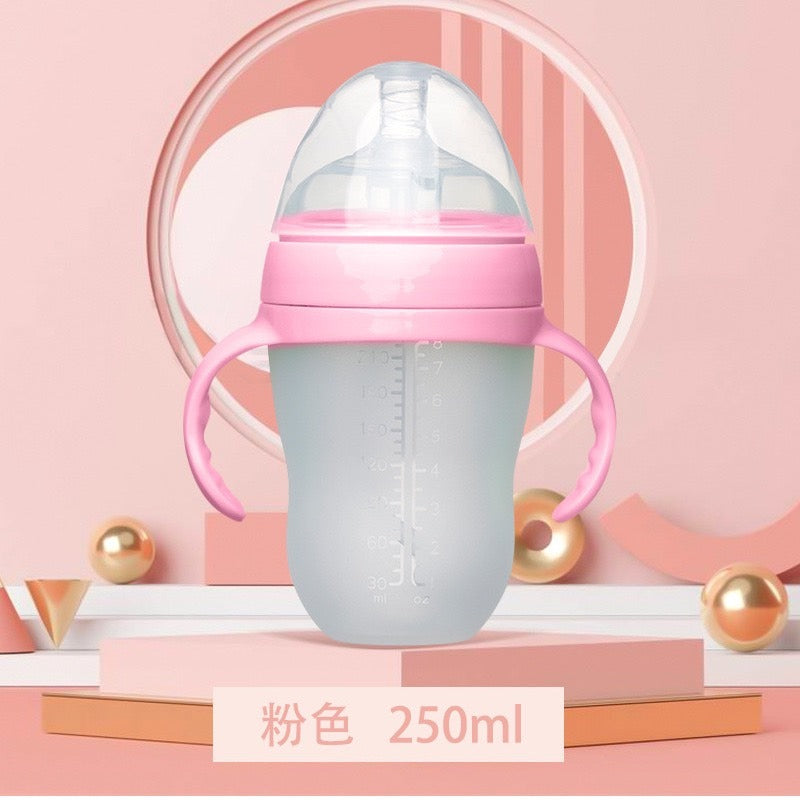 baby weaning artifact silicone milk bottle with straw (250ml)