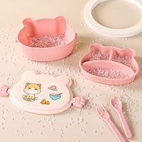 Microwaveable Double-layer cartoon lunch box (250+400ml)