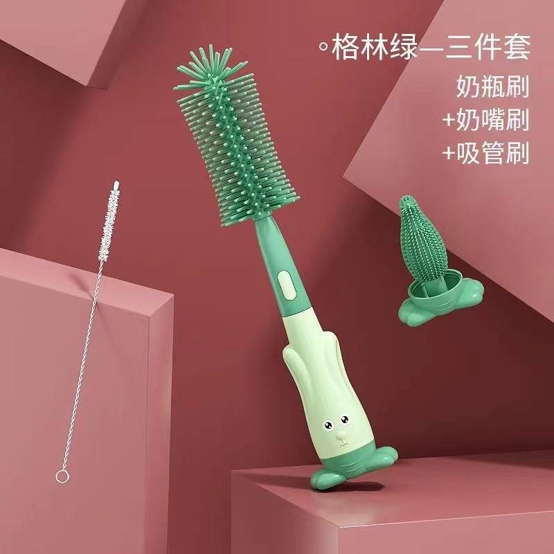Feeder and water pot cleaning brush set