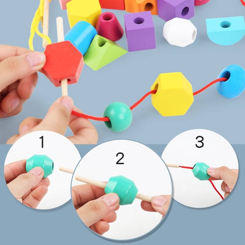 Children's wooden five-day beaded logical thinking game