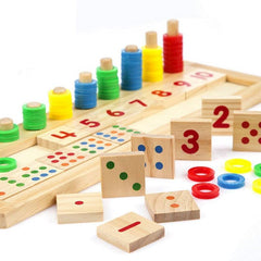Wooden teaching logarithmic board children's early education rainbow donut early education teaching toy