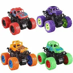Inertial four-wheel drive off-road vehicle children's toy model car anti-fall toy random color