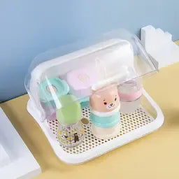 Dustproof Water Cup Supplies Tableware Daily Bottle Storage Box Flip Cover drain Storage Box Dustproof