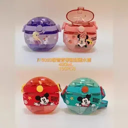 Children's Water Pot Mickey Donut Straw Cup 420ml