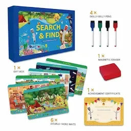 Toddler Preschool Learning Education Search and Find Cards Reusable Activity Mat Toy Book
