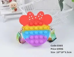 Children’s Silicone Mickey Coin Bag Rainbow Color